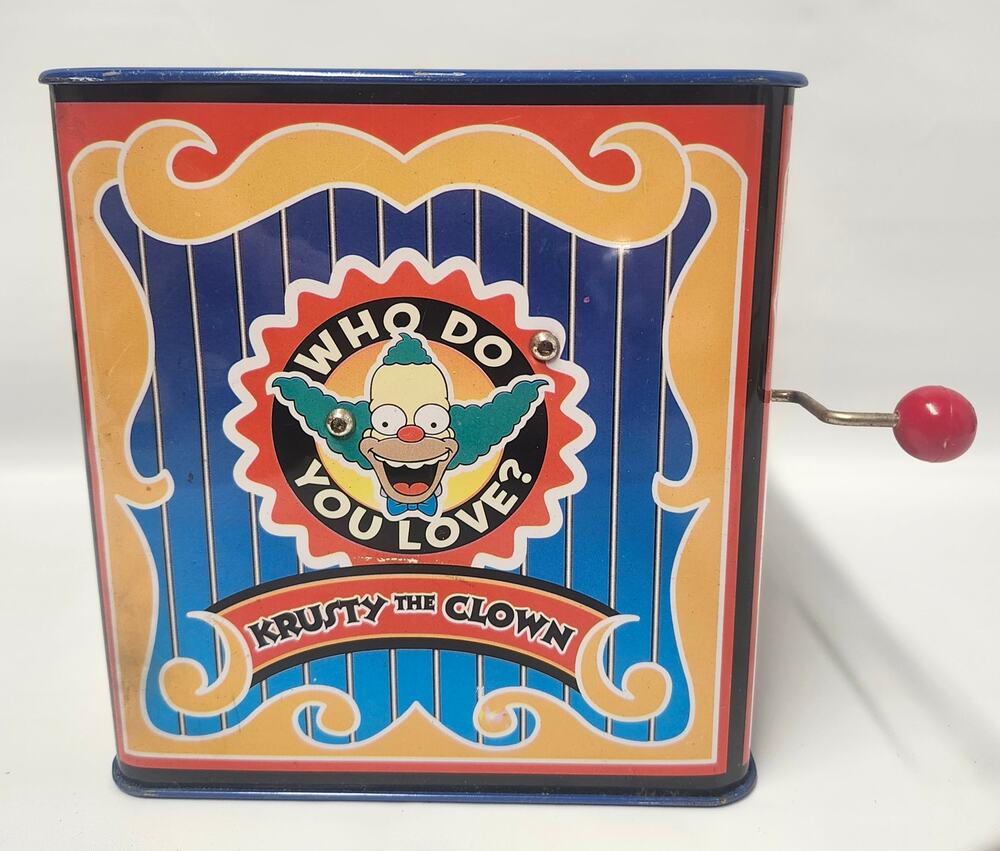 Vintage 2002 Simpsons Krusty Clown Jack in the Box Rocket USA Working
